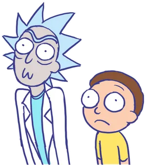 Rickand Morty Standing Together PNG Image