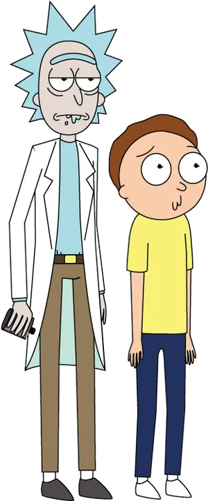 Rickand Morty Standing Together PNG Image