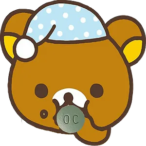 Rilakkuma Bear With Pacifier PNG Image