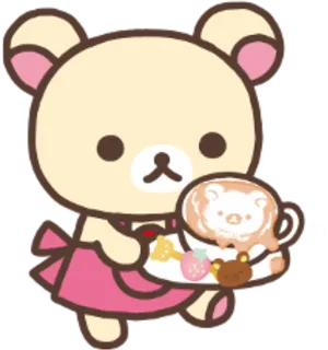 Rilakkuma Cafe Server Cute Illustration PNG Image