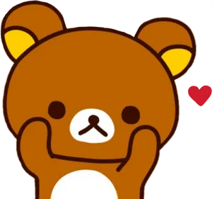 Rilakkuma Cartoon Bear Love Heart PNG Image