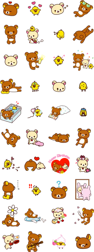 Rilakkumaand Friends Cute Icons PNG Image