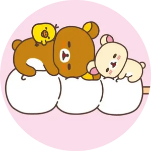 Rilakkumaand Friends Resting PNG Image