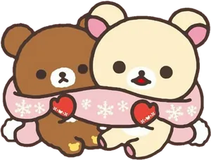 Rilakkumaand Korilakkuma Winter Hug PNG Image