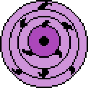 Rinnegan Pixel Art Eye Symbol PNG Image