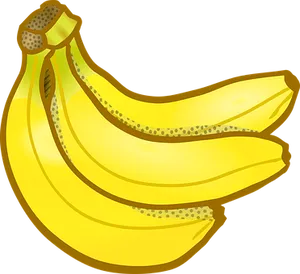 Ripe Banana Cluster Illustration PNG Image