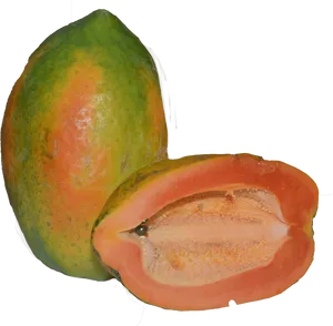 Ripe Papaya Cut Open PNG Image