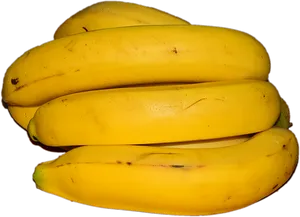 Ripe Yellow Bananas Black Background PNG Image