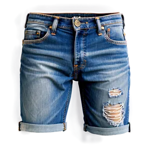 Ripped Denim Jorts Png Mpm PNG Image