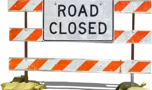 Road Closed Signand Barriers PNG Image