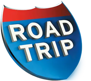 Road Trip Shield Graphic PNG Image