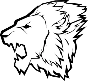 Roaring Lion Lineart Graphic PNG Image