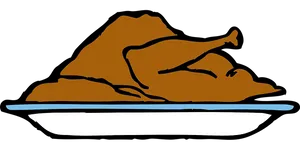 Roast Turkeyon Platter Illustration PNG Image