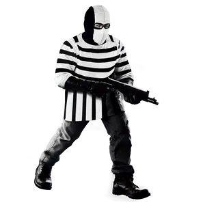 Robber In Black And White Png 86 PNG Image