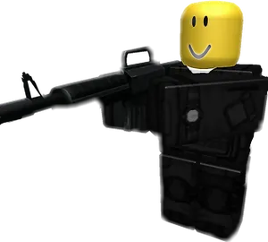 Roblox Character With Gun PNG Image