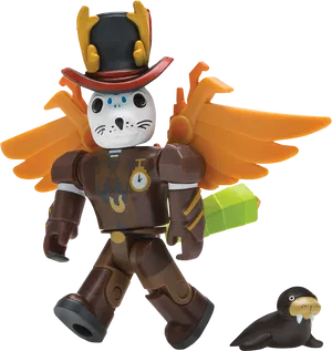 Roblox Characterwith Wingsand Seal Companion PNG Image