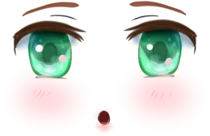 Roblox Green Eyes Face Art PNG Image