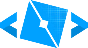 Roblox Logo Blue Grid Design PNG Image