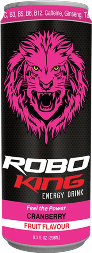 Robo King Cranberry Energy Drink Can PNG