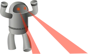 Robot Shooting Lasers PNG Image