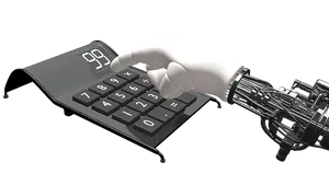 Robotic Hand Using Flexible Calculator PNG Image