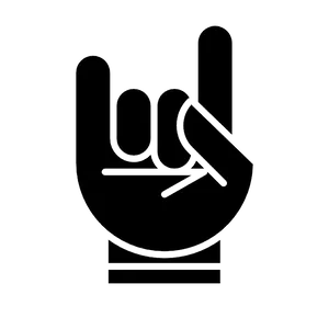 Rock Hand Sign Silhouette PNG Image