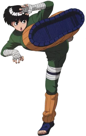 Rock Lee Action Pose PNG Image