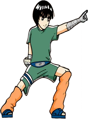 Rock Lee Action Pose PNG Image