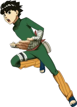 Rock Lee Action Pose PNG Image