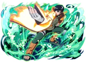 Rock Lee Dynamic Entry PNG Image