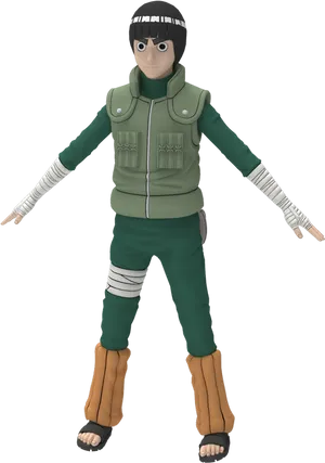 Rock Lee Naruto Character Render PNG Image