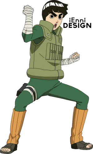 Rock Lee Readyfor Battle PNG Image