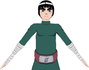 Rock Lee Standing Confident PNG Image