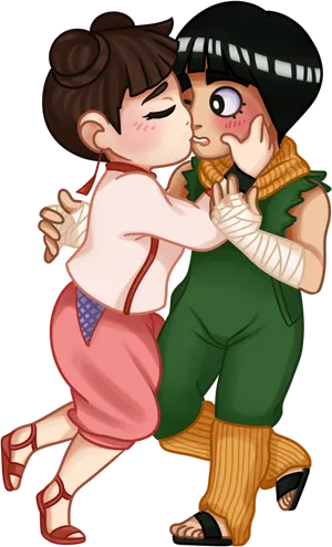 Rock Lee Tender Moment PNG Image