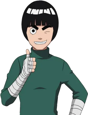 Rock Lee Thumbs Up Pose PNG Image