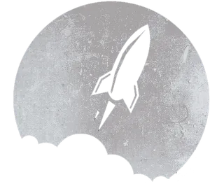 Rocket Launch Against Moon Graphic PNG Image