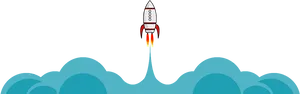 Rocket Launch Cartoon Illustration PNG Image