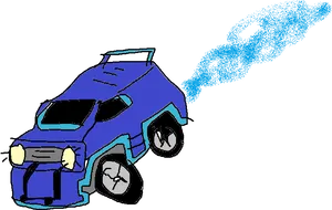 Rocket League Boosting Car Illustration PNG Image