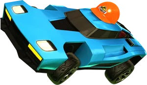 Rocket League Car With Hard Hat Topper PNG Image