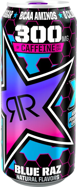 Rockstar Energy Drink Blue Raz Can PNG Image