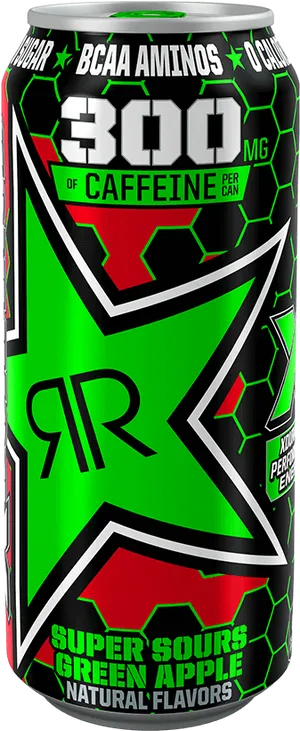 Rockstar Energy Drink Green Apple Can PNG Image