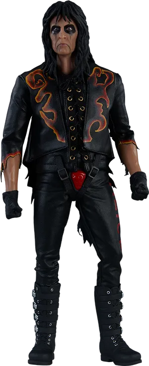 Rockstar_ Figure_in_ Leather_ Attire PNG Image