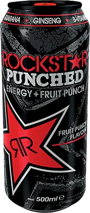 Rockstar Punched Energy Drink Can PNG Image