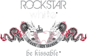 Rockstar White Teeth Whitening Logo PNG Image