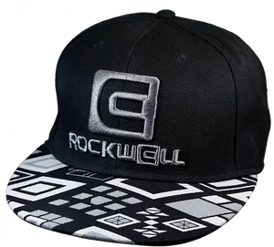 Rockwell Geometric Pattern Snapback Hat PNG Image