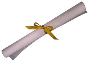 Rolled Diplomawith Golden Ribbon PNG Image