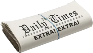 Rolled Newspaper Extra Edition PNG Image