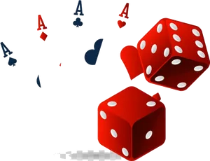 Rolling Diceand Casino Symbols PNG Image