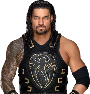 Roman_ Reigns_ Professional_ Wrestler_ Portrait PNG Image