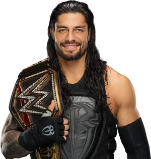 Roman Reignswith Championship Belt PNG Image